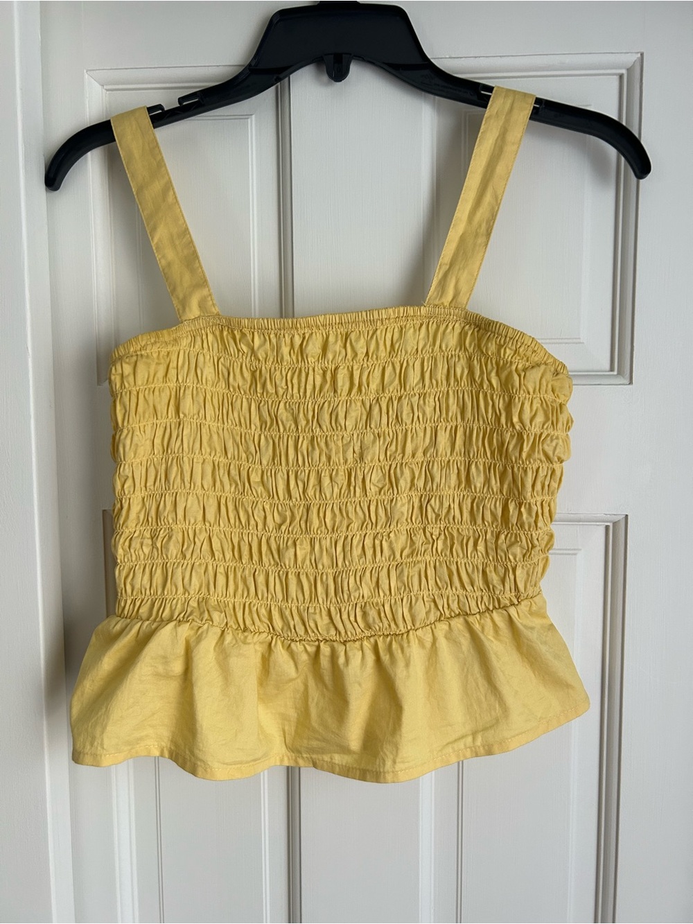 Old Navy Yellow Smocked Peplum Tank Top